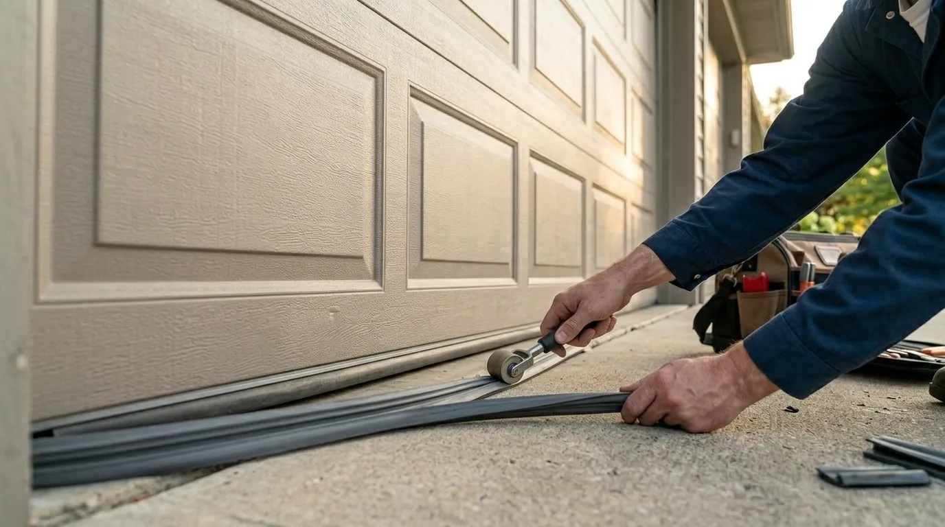 Modern flush garage door